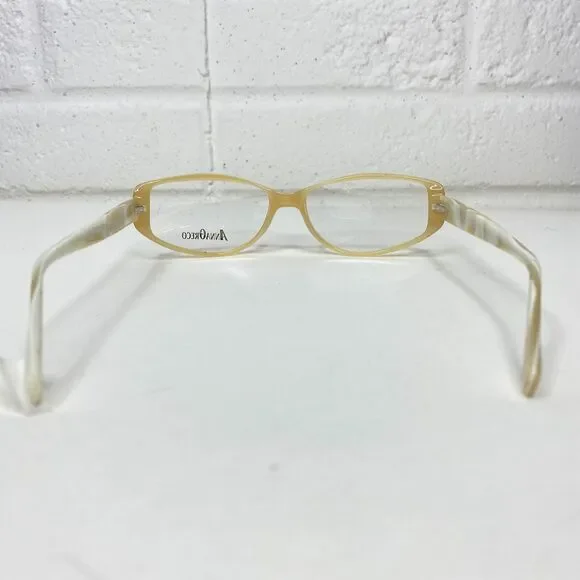 Anna Greco Tan Full Rim Italian Designer NWOT Eyeglasses Womens H2652